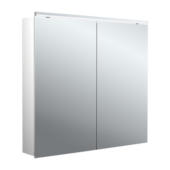 emco Lichtspiegelschrank Flat 2 Classic Aufputz mit Waschtischbeleuchtung LED dimmbar 800x113mm 2 Türen Soft Close IP20