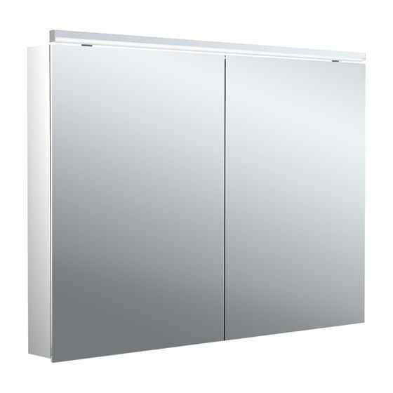 emco Lichtspiegelschrank Flat 2 Classic Aufputz mit Waschtischbeleuchtung LED dimmbar 2 Türen 1000x113 mm Soft Close IP20