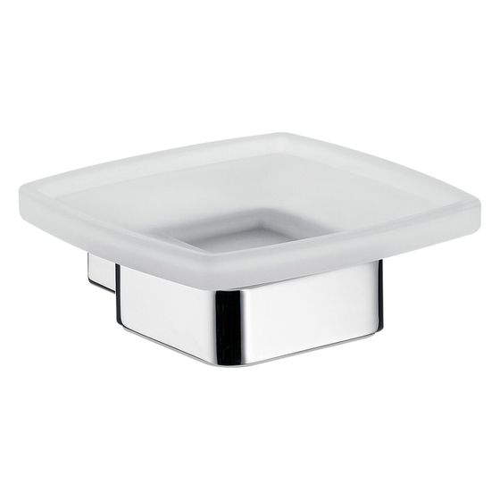 emco Loft Seifenhalter Wandmodell satiniertes Kristallglas mit verdeckter Befestigung chrom