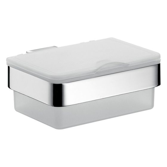 emco Loft Feuchtpapierhalter Kunststoffbox chrom weiss Wandmontage mit Toilettenpapierhalter und Befestigungsmaterial