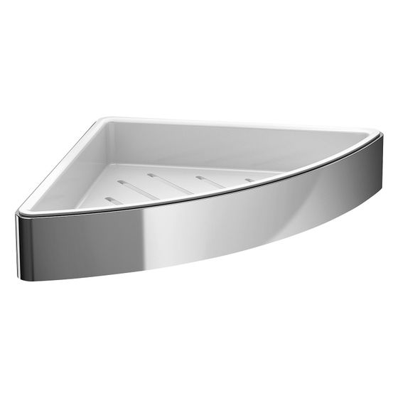 emco Eckschwammkorb loft, 179x36x179mm, Aluminium/Kunststoff, Chrom/Weiß