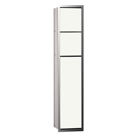emco WC Modul Asis 150 Unterputz mit Reserverollenhalter Toilettenpapierhalter und WC Bürstengarnitur Chrom Weiß 809x153 mm