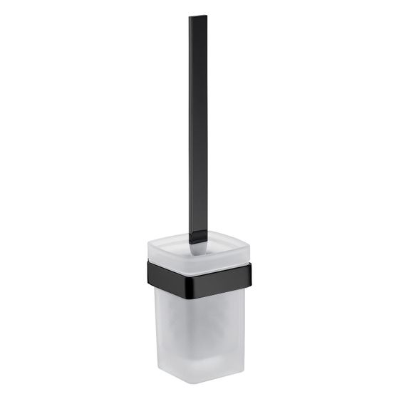 emco Loft Bürstengarnitur Glasteil Mattglas Schwarz Wandmontage mit Befestigungsmaterial Zamak