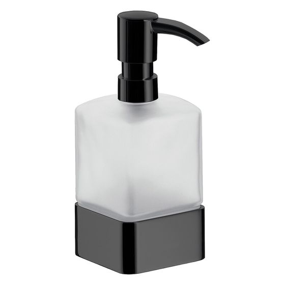 emco Seifenspender loft Standmodell, 250ml, 70x160x113mm, Aluminium/Mattglas, schwarz
