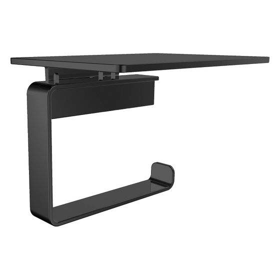 emco Papierhalter loft mit Ablage, 145x112x105mm, Aluminium, Schwarz matt, 59813303