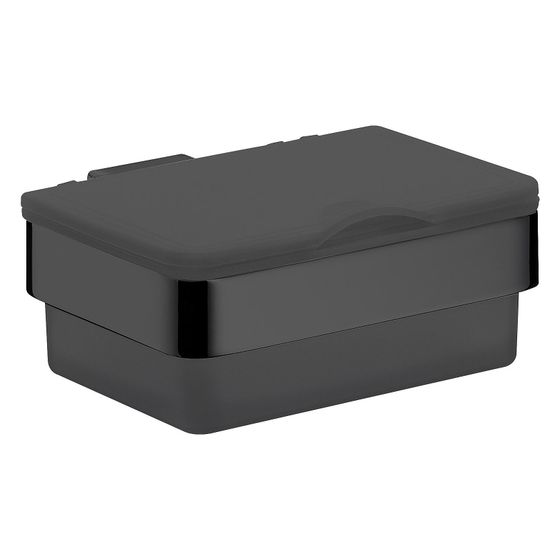 emco Feuchtpapierhalter loft, 155,5x60,4x154,5mm, Aluminium/Kristallglas, Schwarz