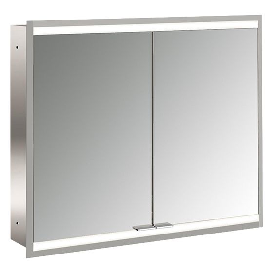 Emco Unterputz-Spiegelschrank Prime2 Facelift 800 LED, 804x727x152mm, 2 Türen, Aluminium, verspiegelt
