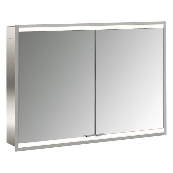 emco Unterputz-Spiegelschrank Prime2 Facelift 1000, 1004x727x152mm, 2 Türen, LED, dimmbar, Aluminium, verspiegelt