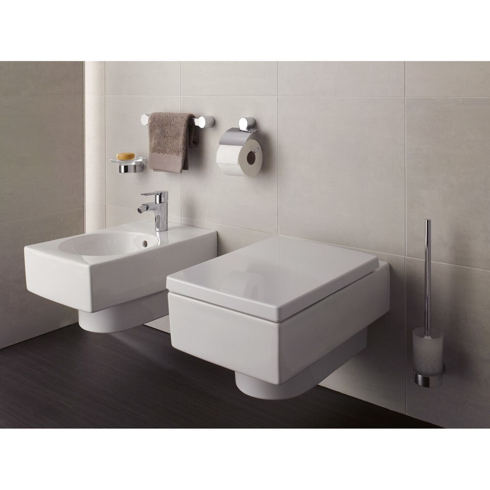 emco Fino Bürstengarnitur Kristallglas satiniert Mattglas Stiel Chrom Wandmontage mit B... EMCO-841500100 4018445094467 (Abb. 2)