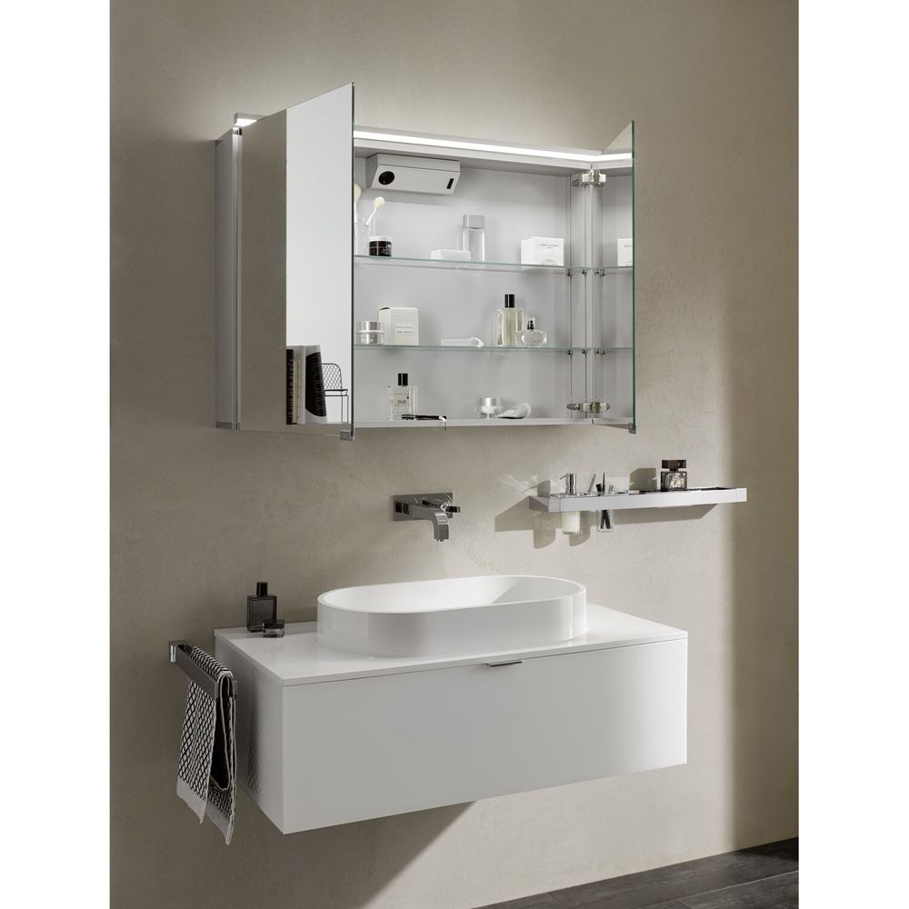 emco Lichtspiegelschrank Aufputz 2 Türen 1000mm pureLED Leuchte 4000K mit Glasablagen S... EMCO-979705083 4018445105071 (Abb. 4)