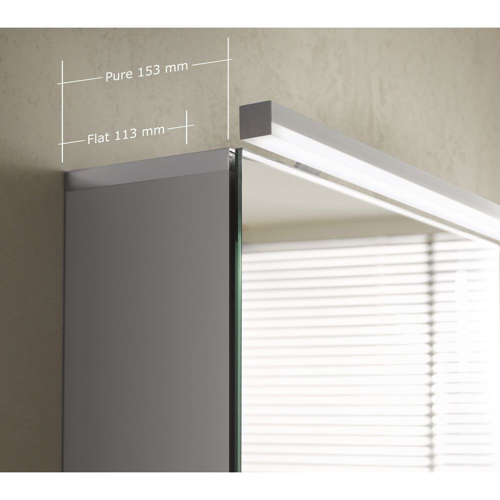 emco Lichtspiegelschrank Aufputz 2 Türen 1000mm pureLED Leuchte 4000K mit Glasablagen S... EMCO-979705083 4018445105071 (Abb. 6)