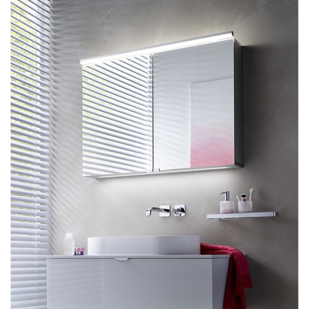 emco Lichtspiegelschrank Aufputz 2 Türen 1000mm pureLED Leuchte 4000K mit Glasablagen S... EMCO-979705083 4018445105071 (Abb. 8)
