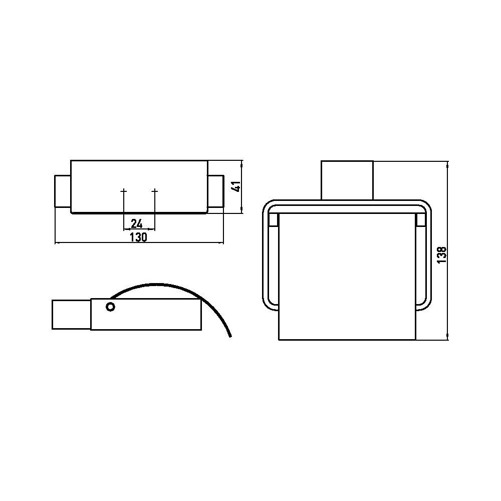 emco Loft Papierhalter mit Deckel rechteckige Abdeckrosette flacher Stab Zamak Schraubb... EMCO-050000100 4018445078030 (Abb. 5)