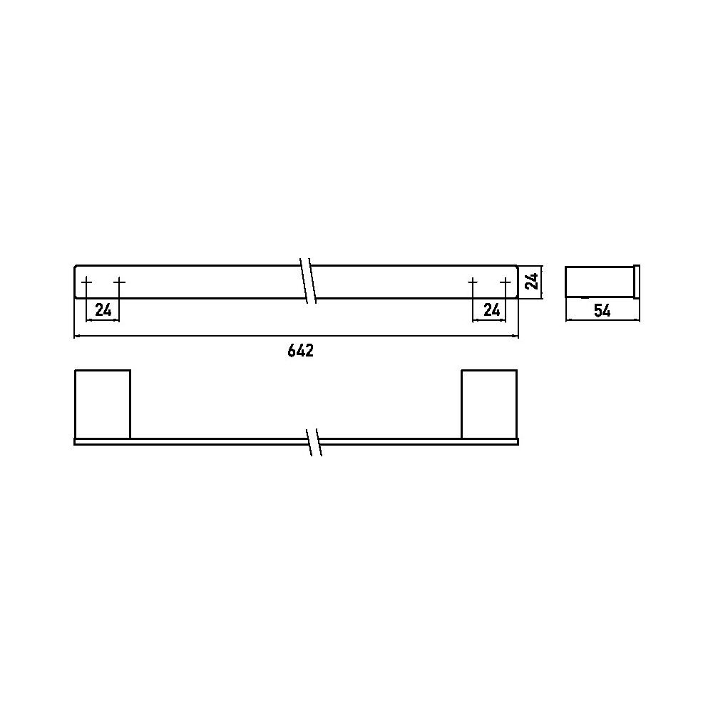 emco Loft Badetuchhalter 600 mm Aluminium Chrom poliert flacher Stab mit verdeckter Bef... EMCO-056000160 4018445078177 (Abb. 3)