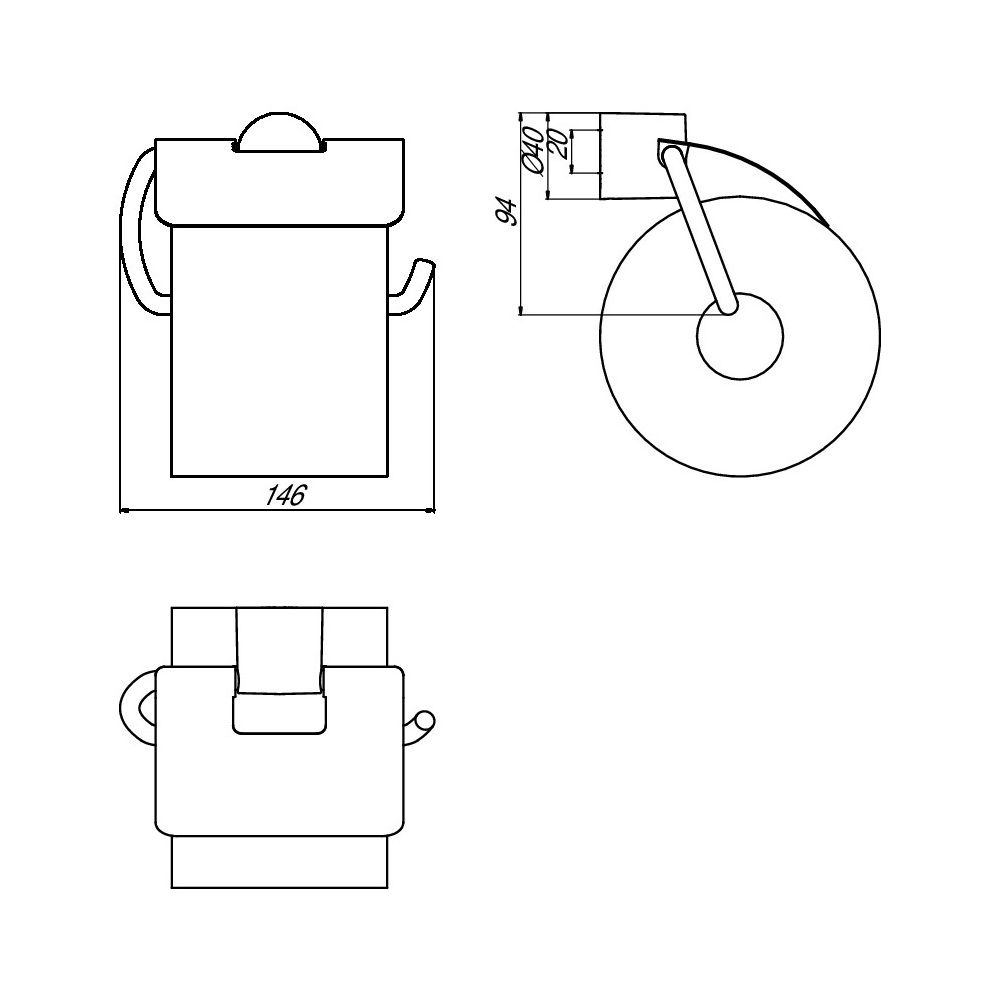 emco Rondo 2 Papierhalter mit Deckel Chrom runde Abdeckrosette Schraubbefestigung Zamak... EMCO-450000100 4018445071260 (Abb. 3)