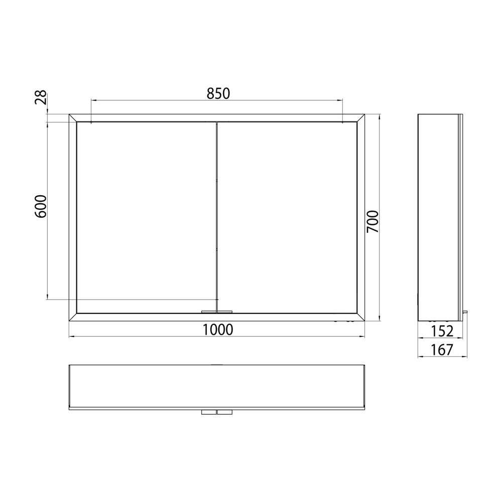 emco LED Lichtspiegelschrank Prime Facelift Aufputz 1000x600 mm 2-türig mit Glasablagen... EMCO-949706383 4018445140768 (Abb. 3)