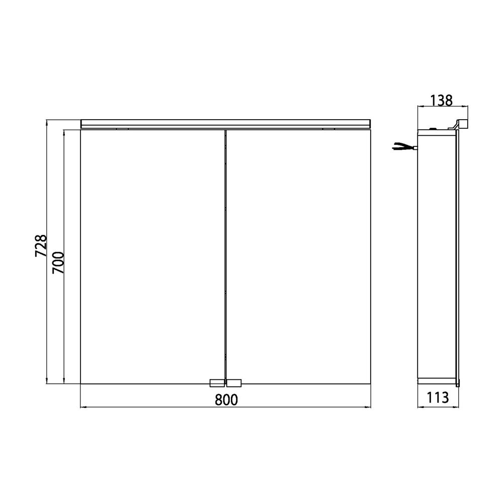 emco Lichtspiegelschrank FlatLED Aufputz 2 Türen 800mm mit Kristallglasablagen Steckdo... EMCO-979705064 4018445105156 (Abb. 11)