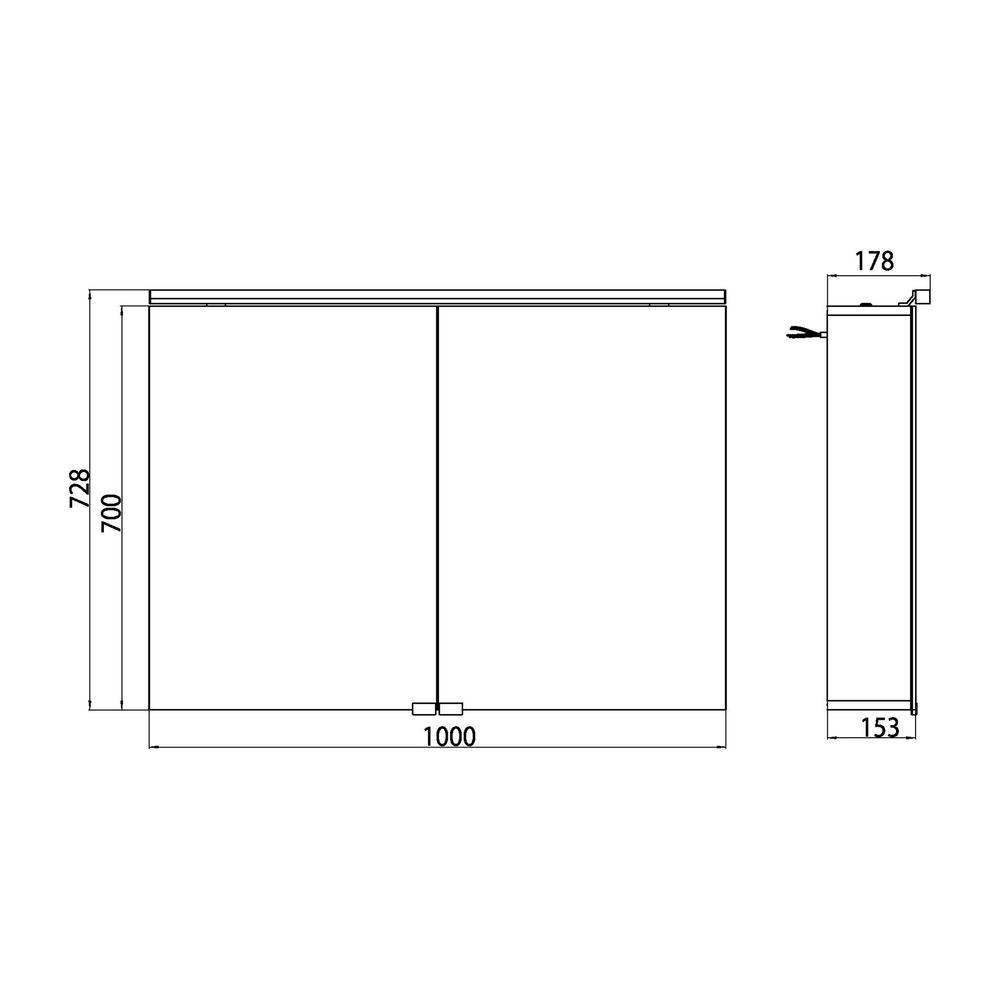 emco Lichtspiegelschrank Aufputz 2 Türen 1000mm pureLED Leuchte 4000K mit Glasablagen ... EMCO-979705083 4018445105071 (Abb. 11)