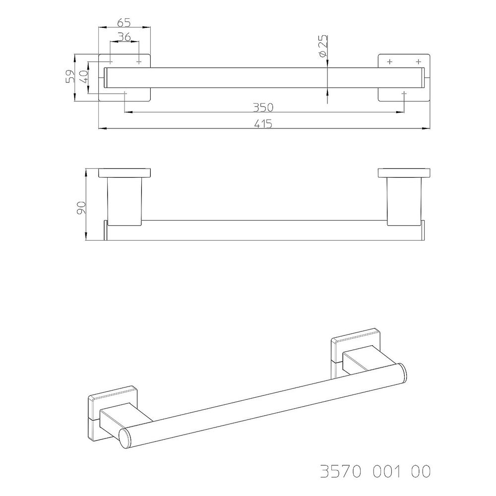 emco Haltegriff System 2, 415mm, Messing, Chrom... EMCO-357000100 4018445098991 (Abb. 2)