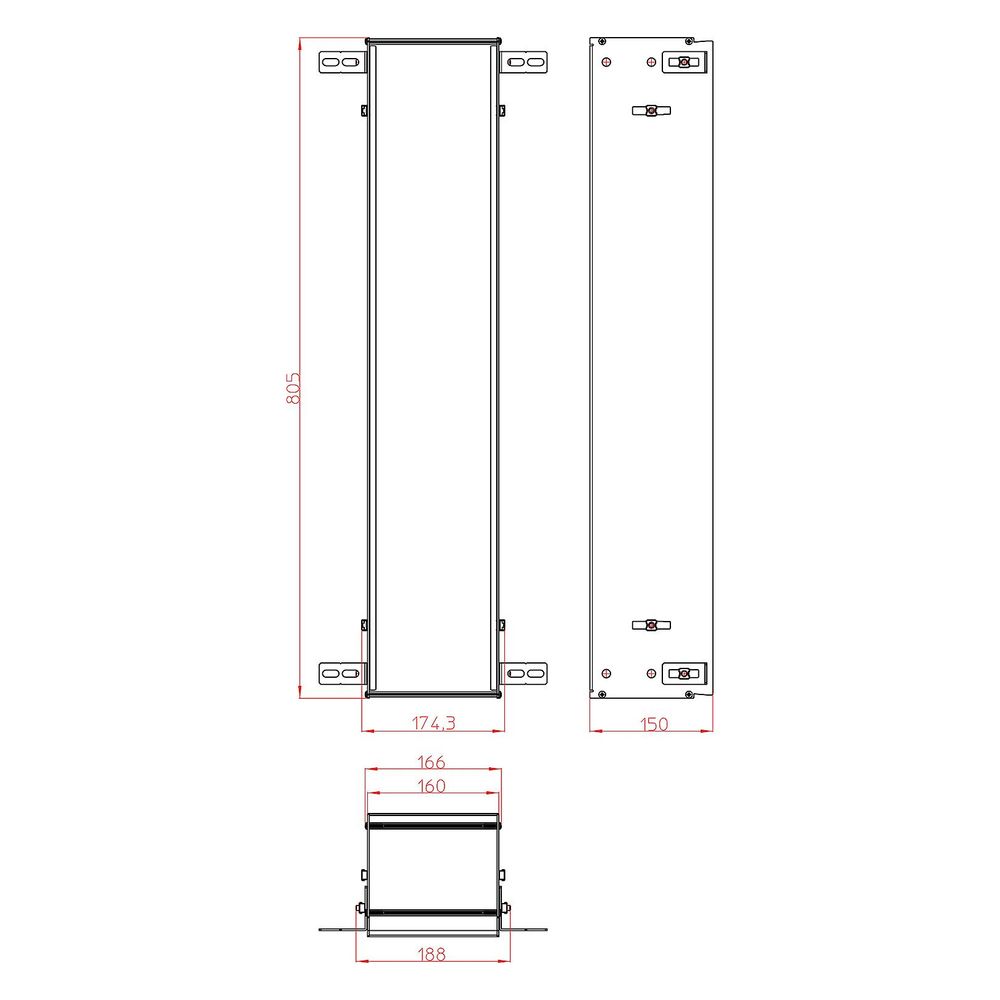 emco Einbaurahmen Asis 150 für Unterputz-Module rostfreier Stahl 809 mm Höhe... EMCO-975000051 4018445091770 (Abb. 2)