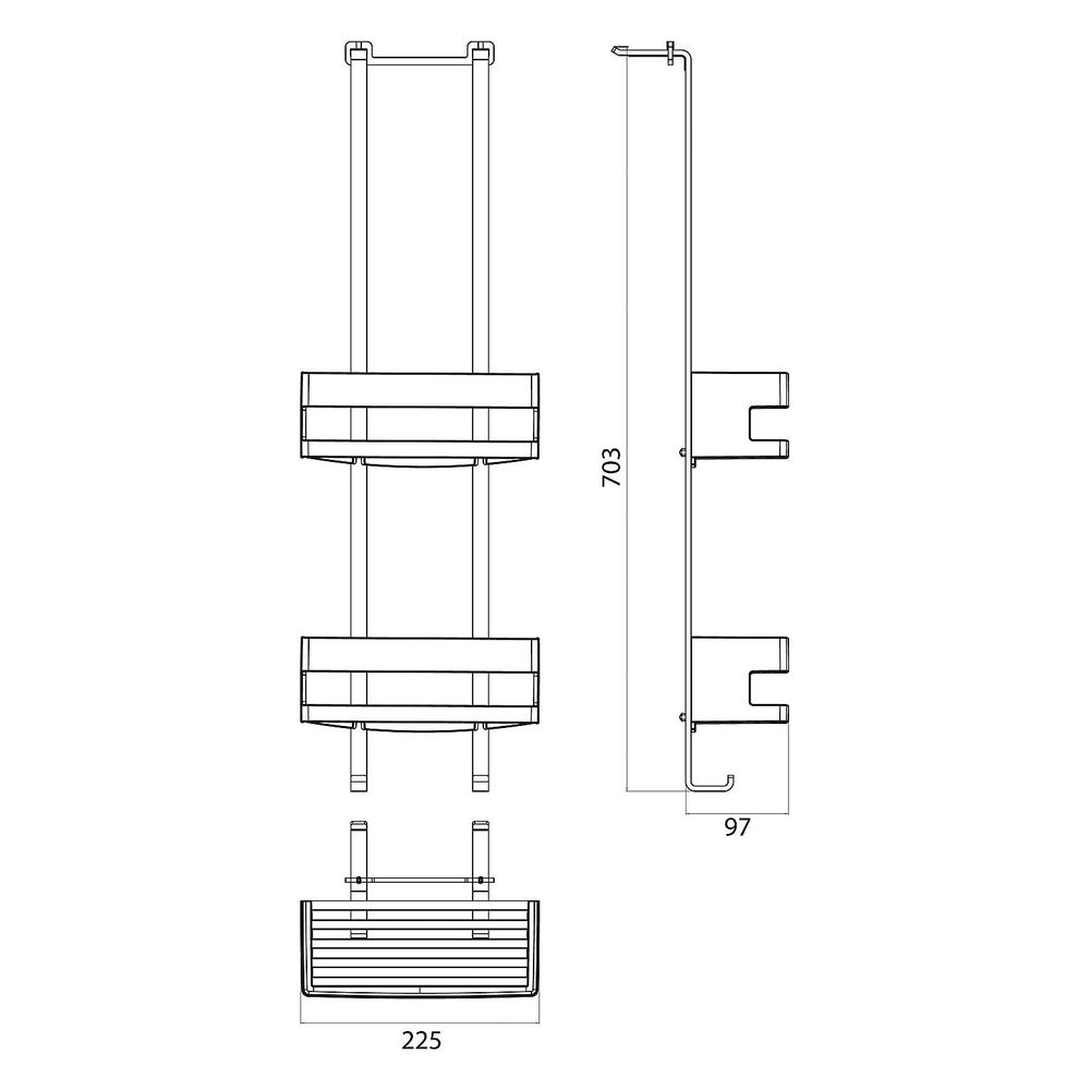 emco Türetagere system 2, 225x703x97mm, Zink/Kunststoff, Chrom... EMCO-354500125 4018445112031 (Abb. 2)