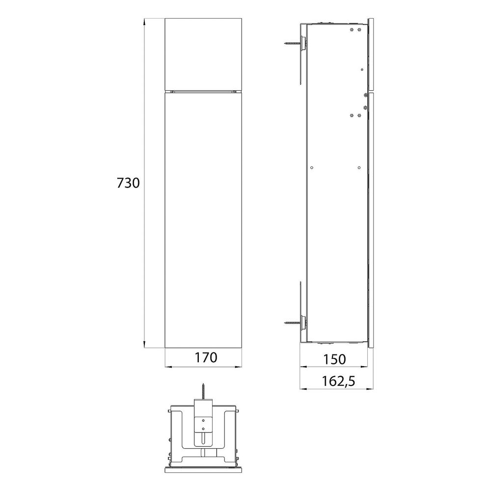 emco WC-Modul asis pure Unterputz, 730mm, rechts, Aluminium, Alpinweiß... EMCO-975551301 4018445127301 (Abb. 2)