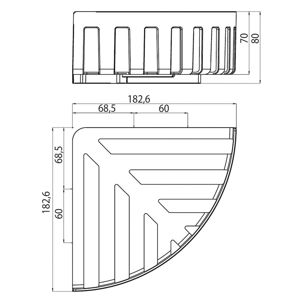 emco Eckwandkorb system2, 182,6x80x182,6mm, Zink/Kunststoff, Chrom... EMCO-354500133 4018445082358 (Abb. 2)