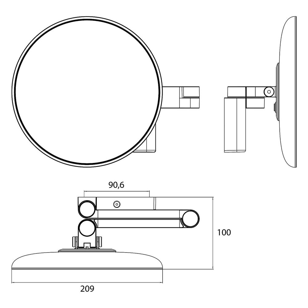 emco LED-Wandkosmetikspiegel evo, 5-fach Vergrößerung, 209mm, Metall... EMCO-109506030 4018445114998 (Abb. 2)