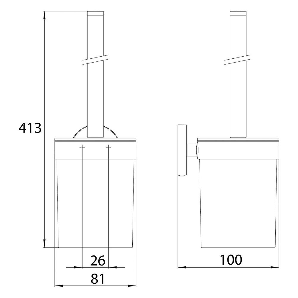 emco Bürstengarnitur round, 81x413x100mm, Metall/Kunststoff, Chrom... EMCO-431500100 4018445121897 (Abb. 2)