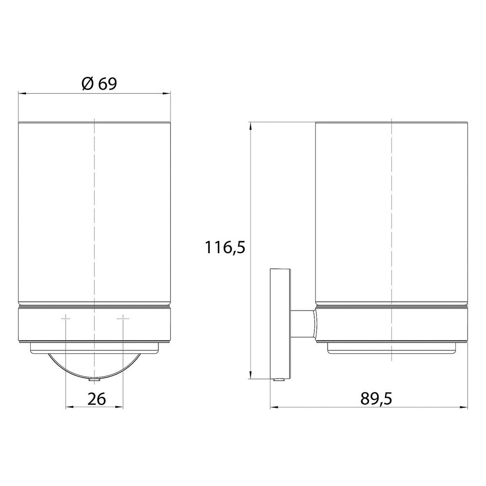 emco Glashalter round, 69x116,5x89,5mm, Metall/Glas, Chrom... EMCO-432000100 4018445121910 (Abb. 2)