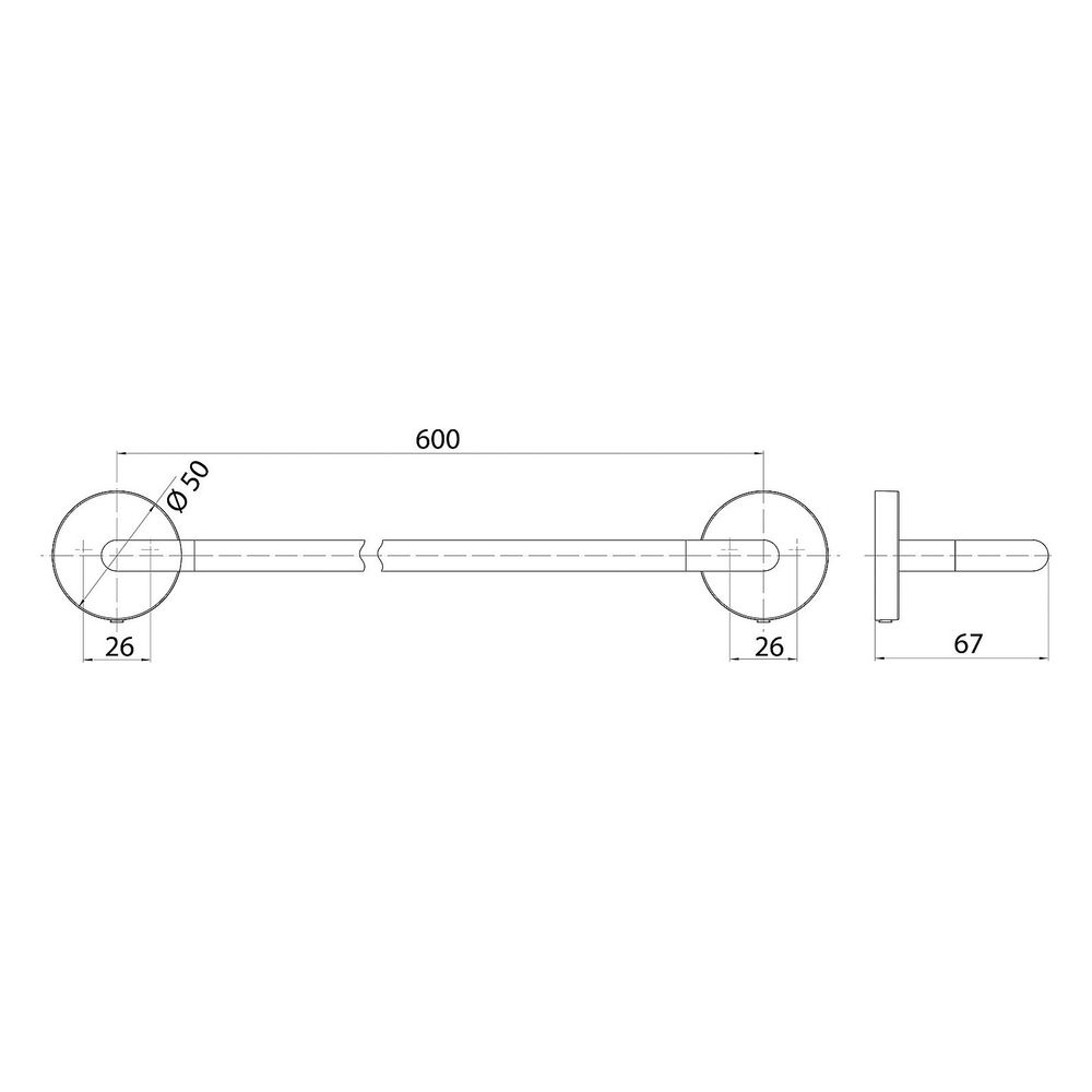 emco Badetuchhalter round, 600mm, Metall, Chrom... EMCO-436000160 4018445122030 (Abb. 2)