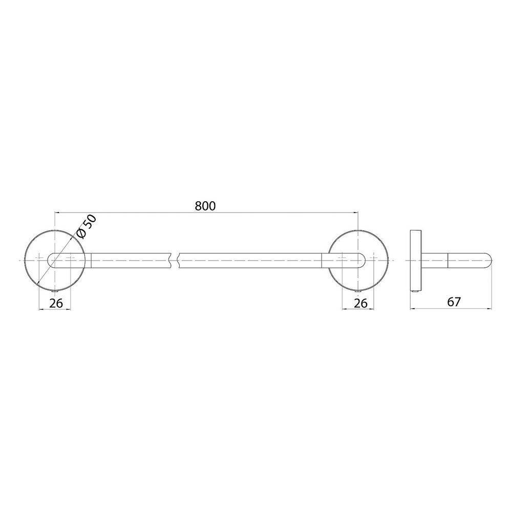 emco Badetuchhalter round, 800mm, Metall, Chrom... EMCO-436000180 4018445122054 (Abb. 2)