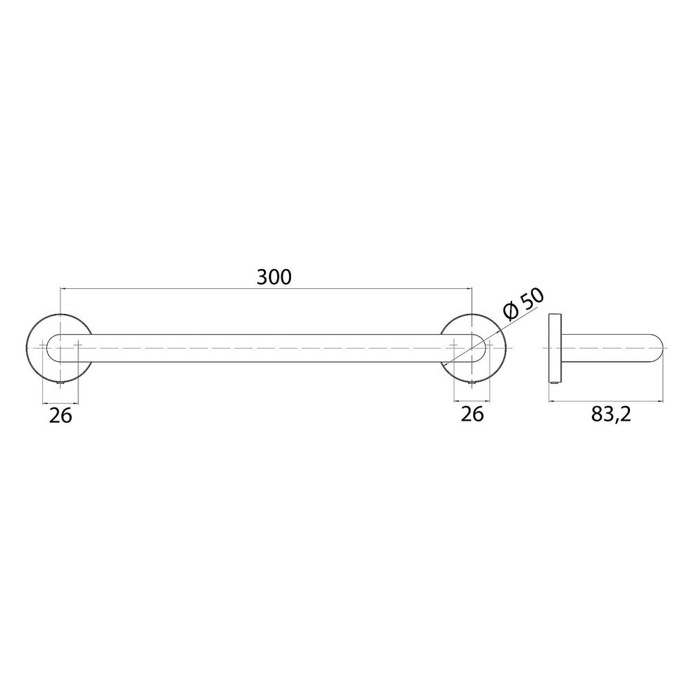 emco Wannengriff round, 300mm, Zinkdruckguss/Messing, Chrom... EMCO-437000130 4018445122078 (Abb. 2)