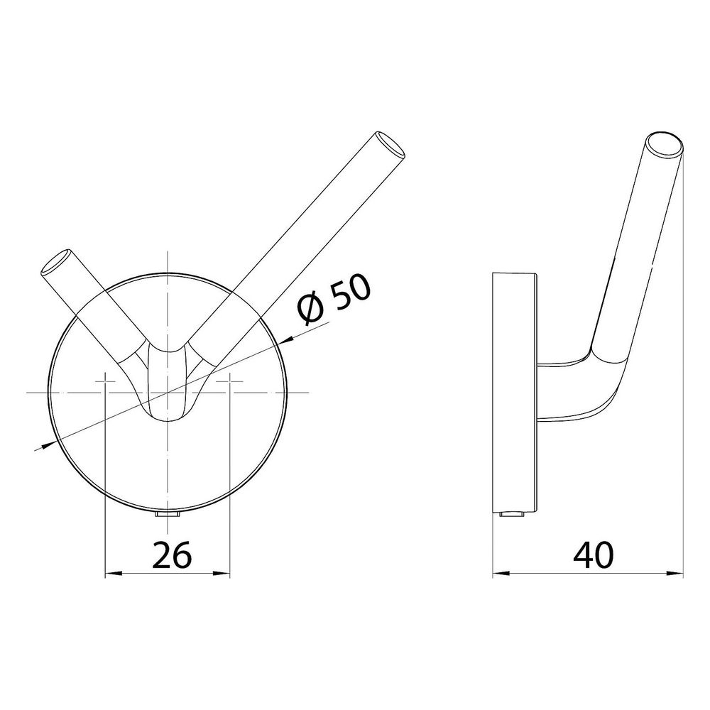 emco Doppelhaken round, 50x50x40mm, Metall, Chrom... EMCO-437500101 4018445122115 (Abb. 2)