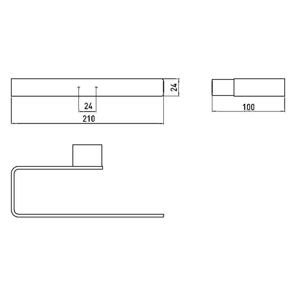 emco Loft Handtuchring starr rechts offen schwarz flacher Stab 208 mm mit Befestigungsm... EMCO-055513300 4018445115780 (Abb. 2)