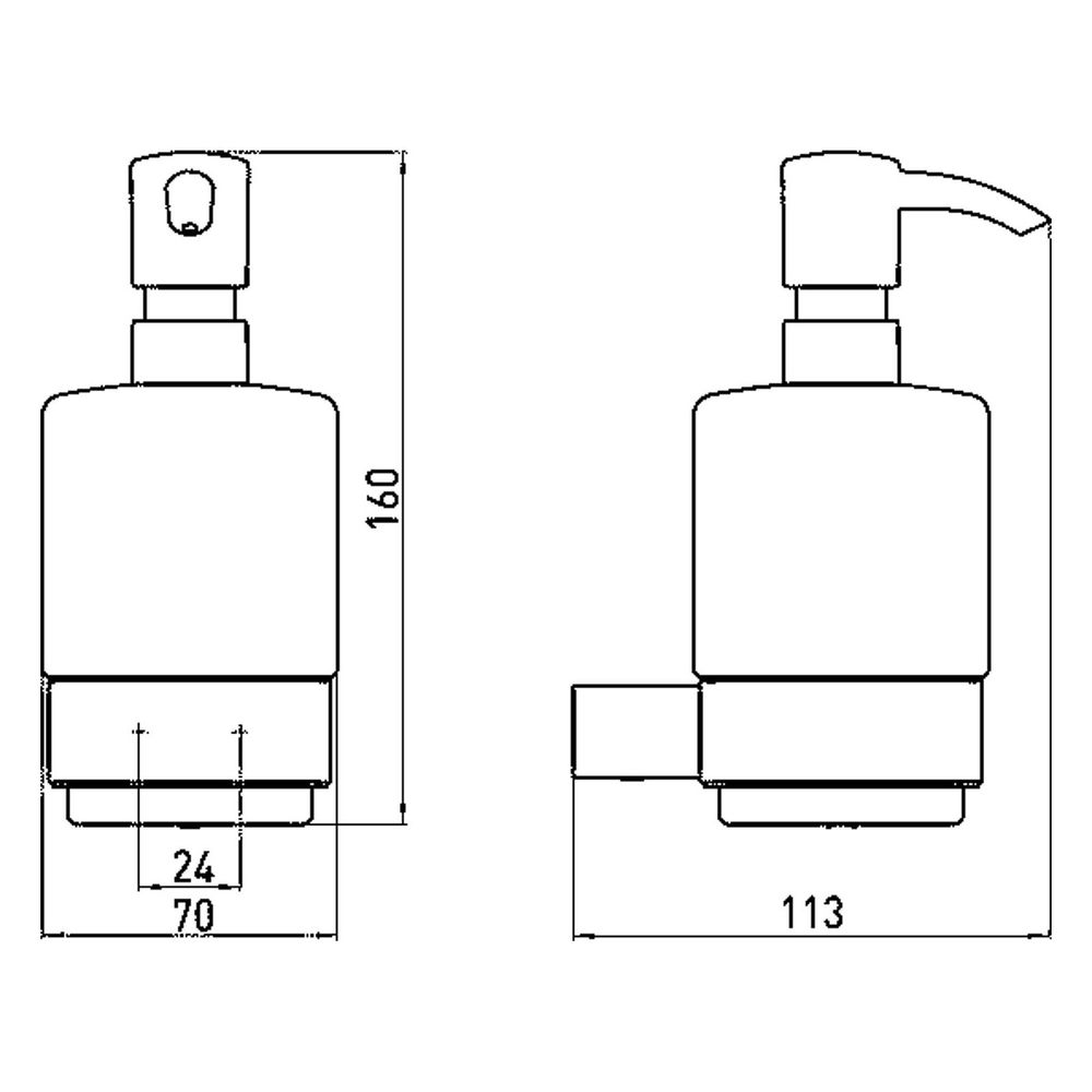 emco Seifenspender loft, 250ml, 160x70x113mm, Aluminium/Kristallglas, Schwarz matt... EMCO-052113301 4018445115704 (Abb. 2)