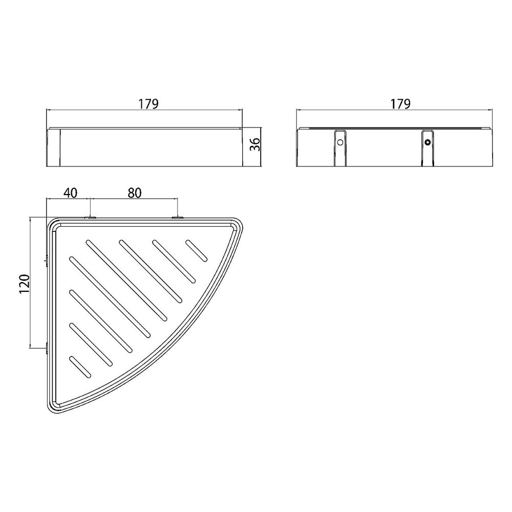 emco Loft Eckschwammkorb mit Kunststoffeinsatz Wandmontage 179x36x179 mm Schwarz Zamak... EMCO-054513303 4018445115759 (Abb. 2)