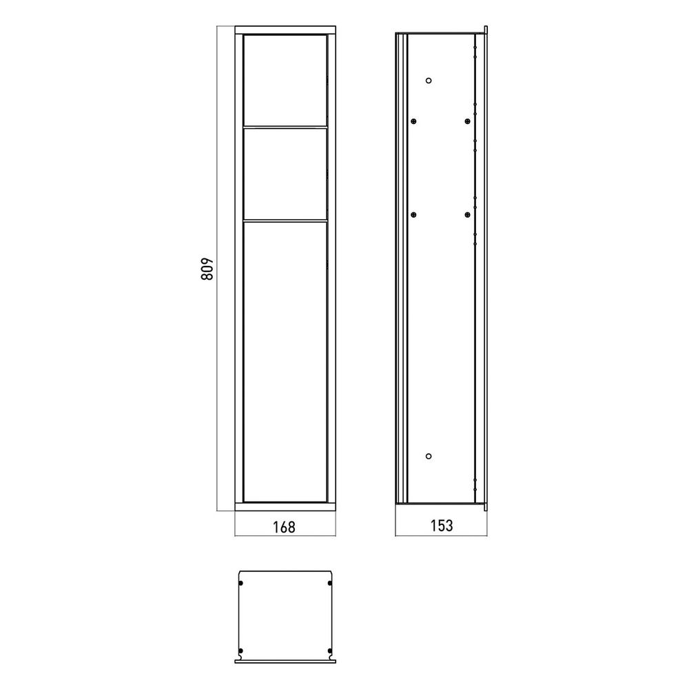 emco WC-Modul asis 150, 168x809x153mm, Aluminium, Aluminiumoptik, Links... EMCO-978305050 4018445086523 (Abb. 2)