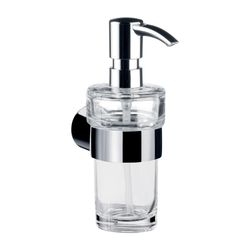 emco Fino Seifenspender Glas klar Kunststoffpumpe chrom 130 ml rund glänzend mit Befest... EMCO-842100102 4018445104876 (Abb. 1)