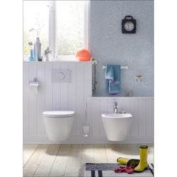 emco Fino Bürstengarnitur Kristallglas satiniert Mattglas Stiel Chrom Wandmontage mit B... EMCO-841500100 4018445094467 (Abb. 1)