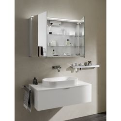 emco Lichtspiegelschrank Aufputz 2 Türen 1000mm pureLED Leuchte 4000K mit Glasablagen S... EMCO-979705083 4018445105071 (Abb. 1)