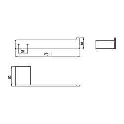 emco Loft Reservepapierhalter Wandmontage Chrom Zamak flacher Stab rechteckige Abdeckro... EMCO-050500100 4018445078054 (Abb. 1)