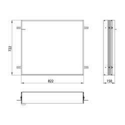 emco Einbaurahmen für Lichtspiegelschrank primezu 72x722 mm passend für Spiegelschränke... EMCO-949700011 4018445107297 (Abb. 1)