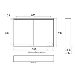 emco LED Lichtspiegelschrank prime2 Facelift Aufputz 1000x600 mm 2-türig mit Glasablage... EMCO-949706345 4018445141468 (Abb. 1)