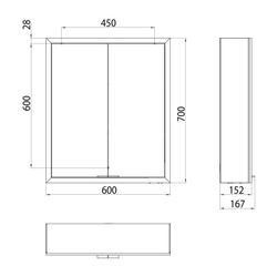 emco LED Lichtspiegelschrank prime Facelift Aufputz 600x200 mm 2-türig mit Glasablagen ... EMCO-949706361 4018445140706 (Abb. 1)