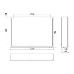 emco LED Lichtspiegelschrank Prime Facelift Aufputz 1000x600 mm 2-türig mit Glasablagen... EMCO-949706383 4018445140768 (Abb. 1)