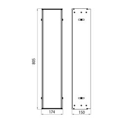 emco Einbaurahmen Asis 150 für Unterputz-Module rostfreier Stahl 809 mm Höhe... EMCO-975000051 4018445091770 (Abb. 1)