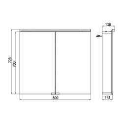 emco Lichtspiegelschrank FlatLED Aufputz 2 Türen 800mm mit Kristallglasablagen Steckdos... EMCO-979705064 4018445105156 (Abb. 1)