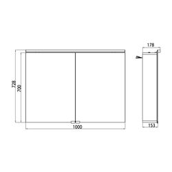 emco Lichtspiegelschrank Aufputz 2 Türen 1000mm pureLED Leuchte 4000K mit Glasablagen S... EMCO-979705083 4018445105071 (Abb. 1)