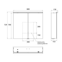 emco Lichtspiegelschrank Pure 2 Classic Aufputz mit Waschtischbeleuchtung LED dimmbar 2... EMCO-979705503 4018445133999 (Abb. 1)